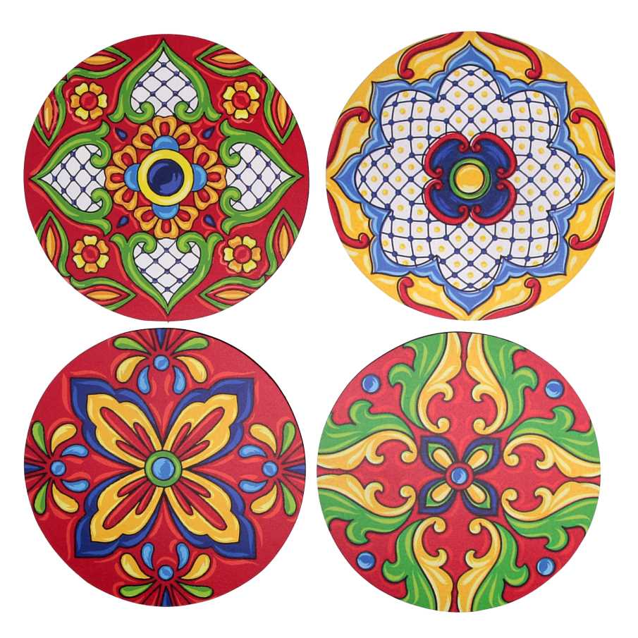 Mattonella legno assortita rosso tondo ø20x0,5 - Confezione 4pz