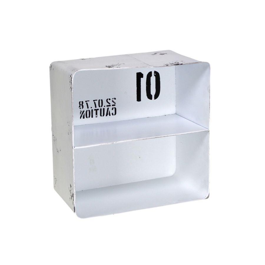 Mensola Metallo Bristol Bianco 2 Piani Quadrata 29,5x15h30 cm