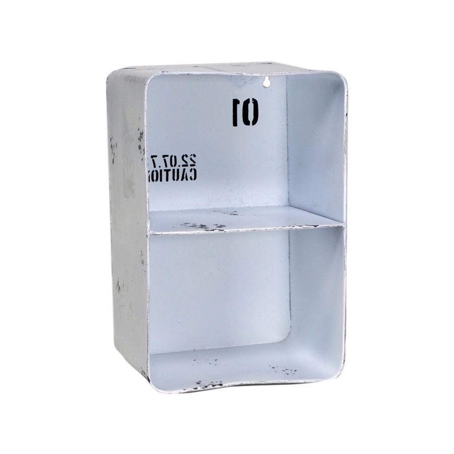 Mensola Metallo Bristol Bianco 2 Piani Rettangolare 20x15x30 cm