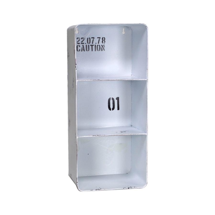 Mensola Metallo Bristol Bianco 3 Piani Rettangolare 19,5x15h44,5 cm