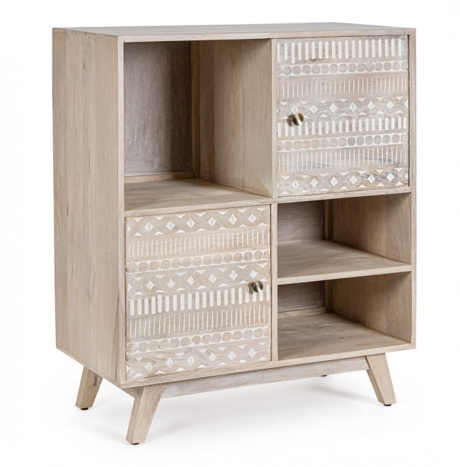 Mobile 2A-3P Indira - Elegante e Funzionale - Legno di Mango - Dimensioni: 85x42x100 cm