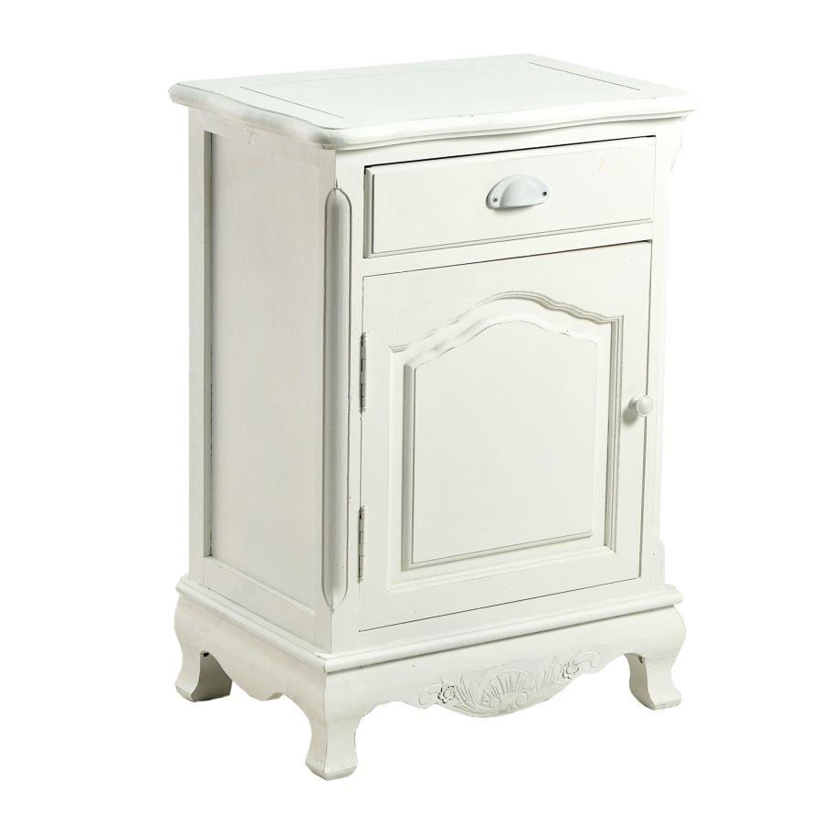 Mobile Basilea 1 anta 1 cassetto bianco 72x51x34,5 cm