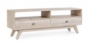 Mobile Porta TV 2C Indira - Legno di Mango - Stile Vintage - Dimensioni: 130x35x45 cm