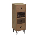 Mobile in legno con 4 cassetti - Dimensioni: 25x25x74,5 cm