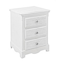 Cassettiera in legno bianco Blanc con 3 cassetti - 40 x 34 x 63,5 cm