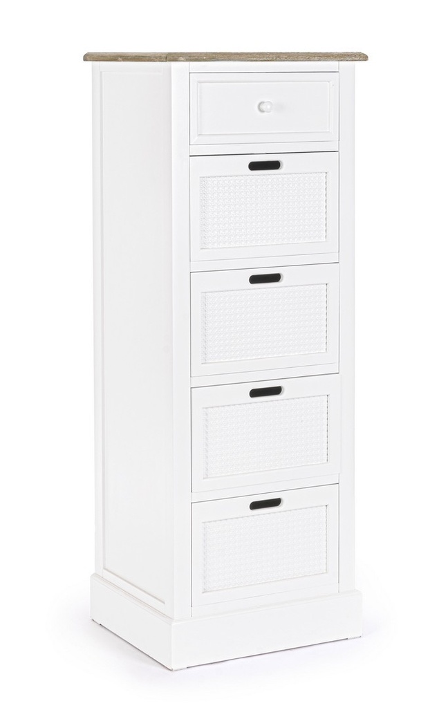 Mobile cassettiera 4 cassetti Dorotea bianco - 47.5x40x128 cm