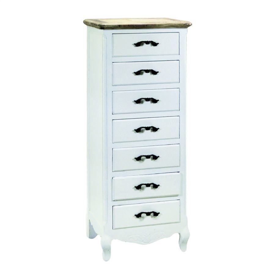 Mobile country 7 cassetti bianco 34,5 x 44,5 x h 110,5