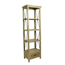 Libreria Malaga in Noce Chiaro con un Cassetto - H190 cm