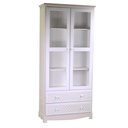 Mobile Lubecca Vetrina 2 Ante+2 Cassetti - Spazioso e Elegante - cm 82,5x35,5h180