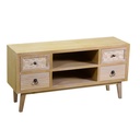 Mobile porta TV 2 vani + 4 cassetti legno naturale 30x105x53 cm
