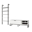 Mobile porta tv con libreria 5 mensole bianco  70x30xh.180 cm
