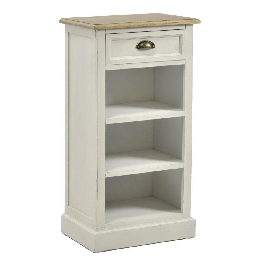 Mobile Vichy con 1 cassetto e 3 ripiani aperti - Dimensioni: 46x34,5x90 cm