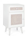 Mobiletto Montiel con Cassetto e Anta in Tessuto - 40a x 31.5b x 67h