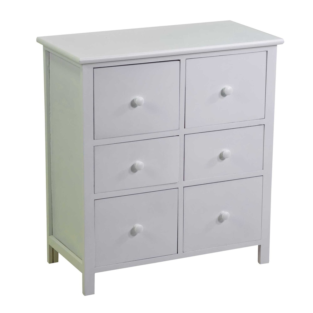 Mobiletto Eleonora Bianco 3+3 Cassetti 60x30h65