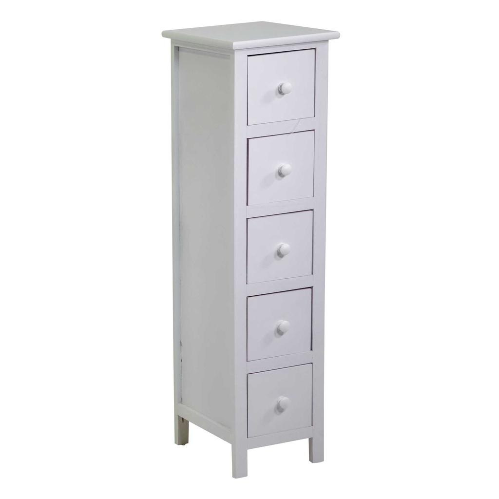 Mobiletto con 5 cassetti bianco 25x28h92 cm