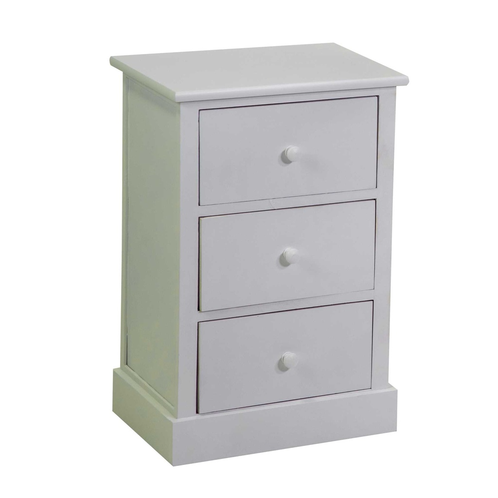 Mobiletto Cassettiera Bianco 3 Cassetti 38x28x58 cm