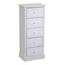 Mobiletto cassettiera bianco 5 cassetti 38x28x91 cm