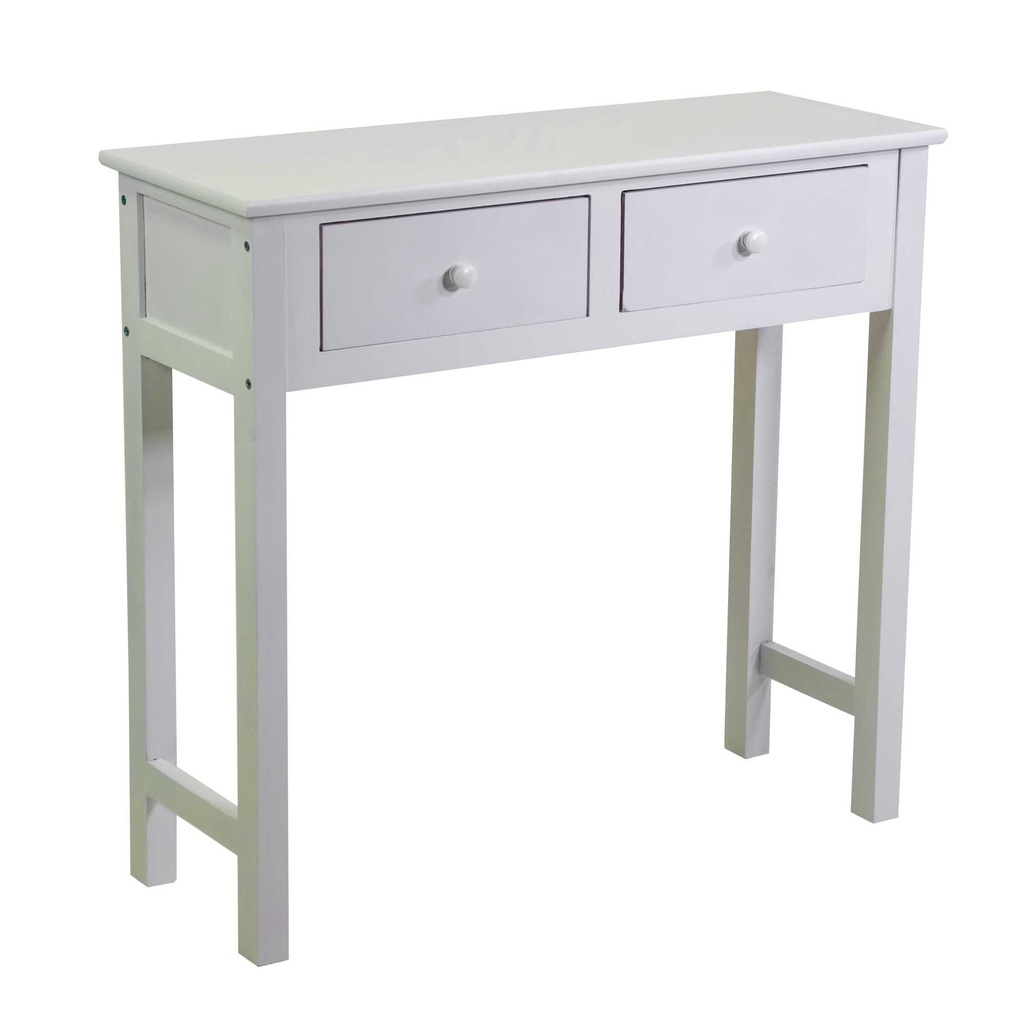 Mobiletto Eleonora consolle bianco 2 cassetti 80x30h74