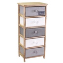Cassettiera Brenda bottone 5 cassetti 40x29xh90