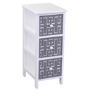Mobiletto Gianna Cassettiera Bianco Grigio 3 Cassetti 26x32x63 cm