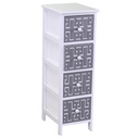Cassettiera Gianna bianco grigio 4 cassetti cm26x32h81