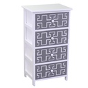 Mobiletto cassettiera bianco grigio 4 cassetti 40x29x73h cm