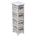 Cassettiera Hilary bianca 4 cassetti cm22x28h81