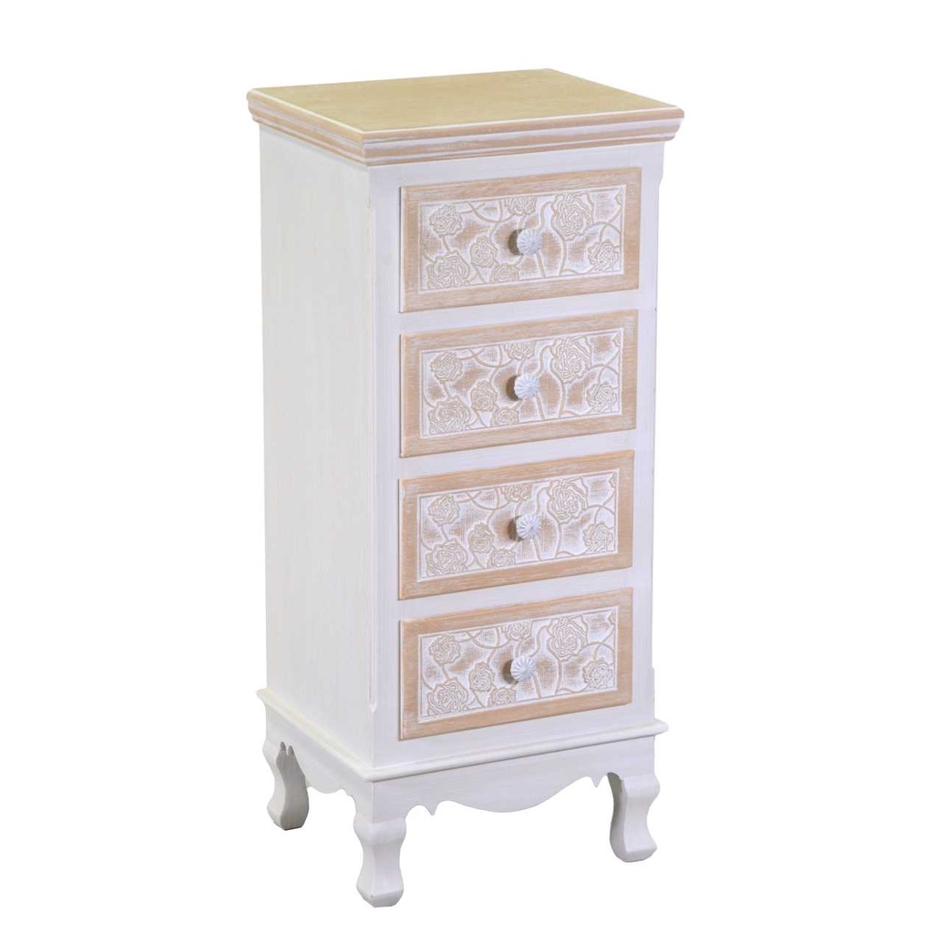 Mobiletto in legno con 4 cassetti - Dimensioni: 37x30x84 cm
