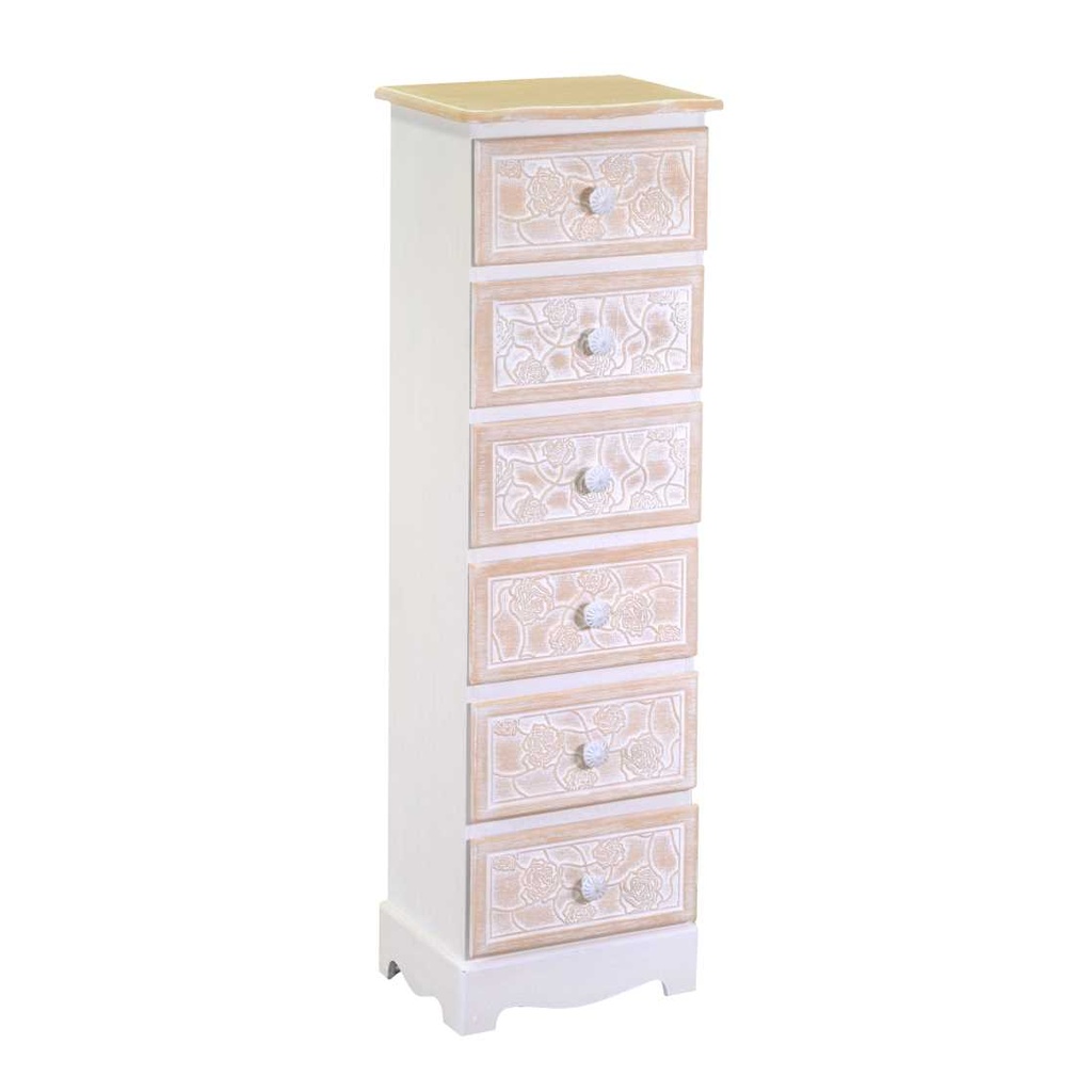Mobiletto in legno con 6 cassetti - Dimensioni cm29x23h95