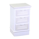 Mobiletto in legno con 3 cassetti bianco, dimensioni cm37x30h64