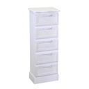 Mobiletto in legno con 5 cassetti bianco cm29x23h81