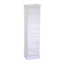Mobiletto in legno con 7 cassetti bianco - Dimensioni: 29x23x109 cm