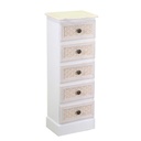 Mobiletto in legno con 5 cassetti crema, dimensioni cm29x23h81