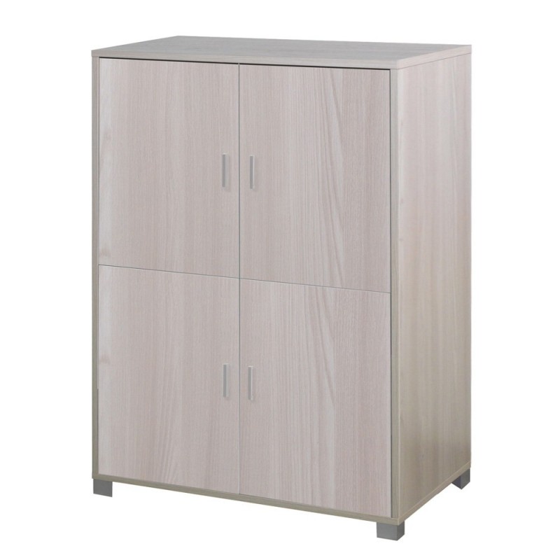 Mobiletto quattro ante per ufficio Olmo Chiaro 107x41x162 cm