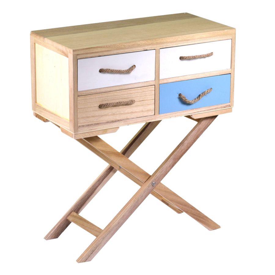 Mobiletto Tenerife 4 cassetti - Legno - Dimensioni: 60x30x30/72 cm