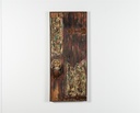 Pittura ad olio su legno e tela multicolor, dimensioni 3.5x50x120 cm