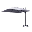 Ombrellone Alluminio Montana 4x4 m Grigio con Palo Laterale