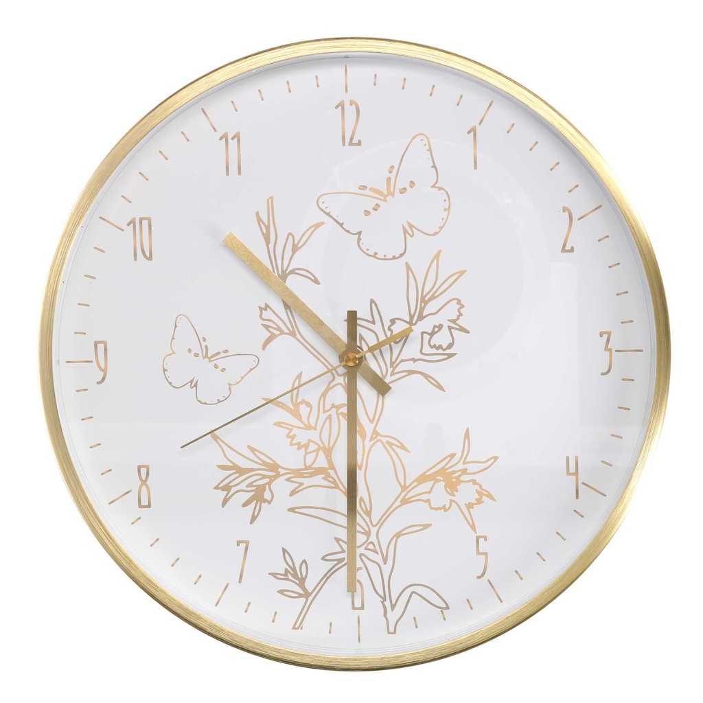 Orologio alluminio farfalle bianco tondo ø31,6h4,9