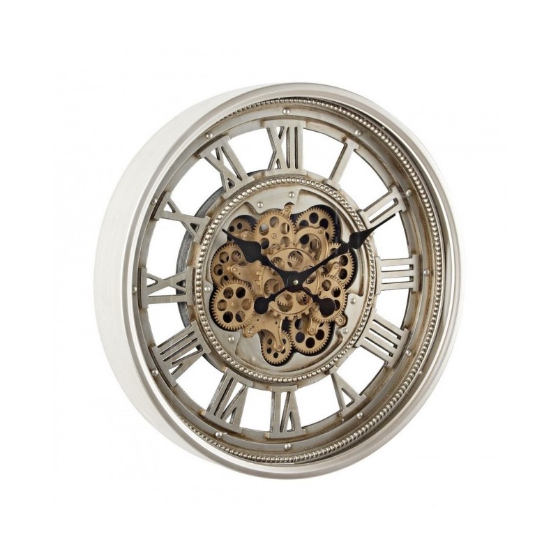 Orologio da Parete Engrenage D60 - Struttura in Acciaio e Vetro - Batteria non Inclusa - Ø60x10.5h