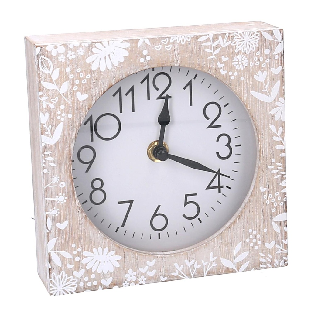 Orologio Legno Beige Quadro 15x5h15