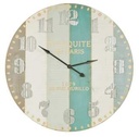 Orologio in legno bianco e azzurro, Øcm 113,5 x 6