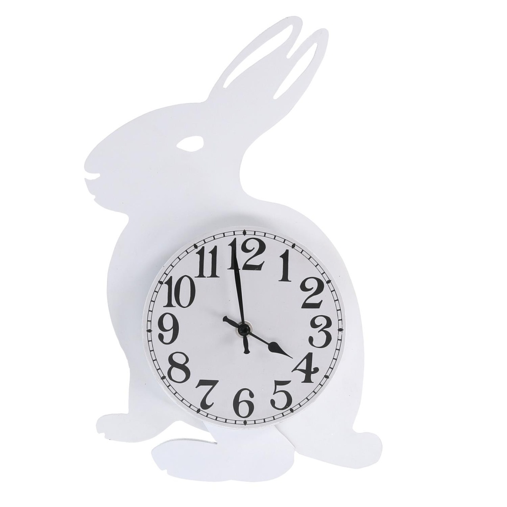 Orologio in legno coniglio con pendolo bianco cm38x24x5