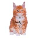 Orologio in legno a forma di gatto arancione cm30x16x3