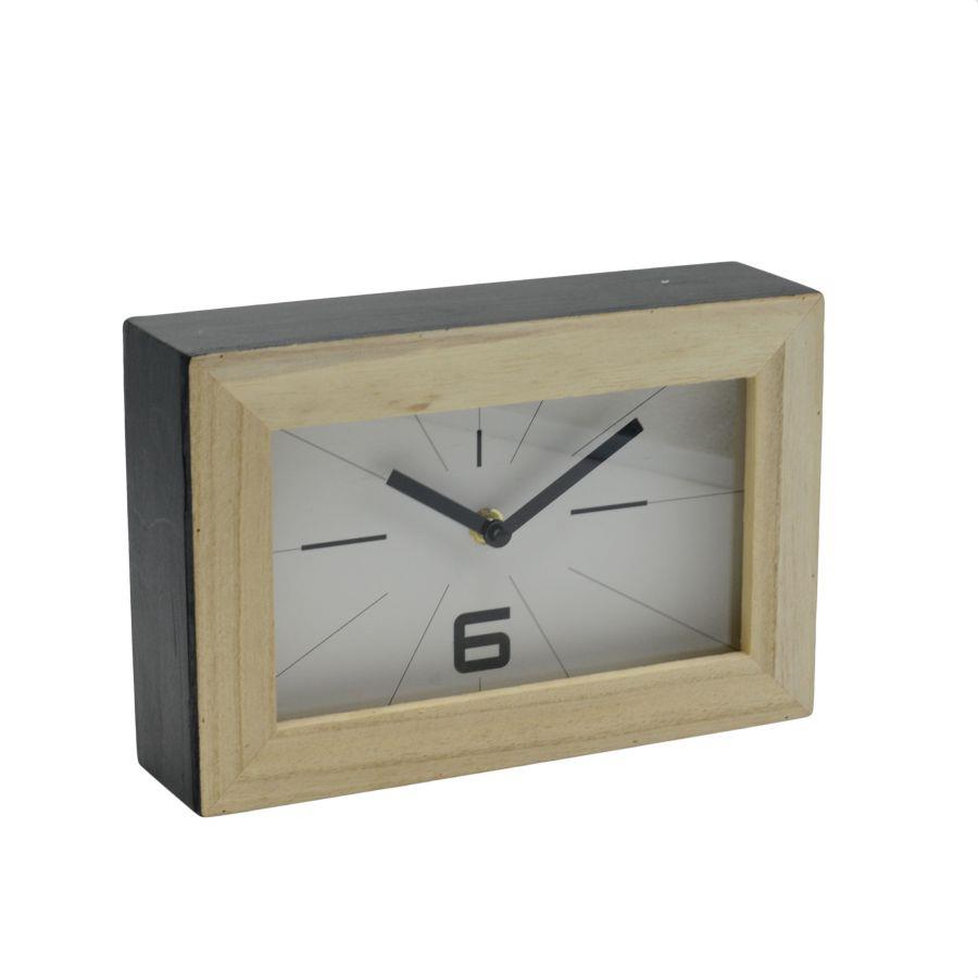 Orologio legno rettangolare 24x6,5x16 cm - Old Time