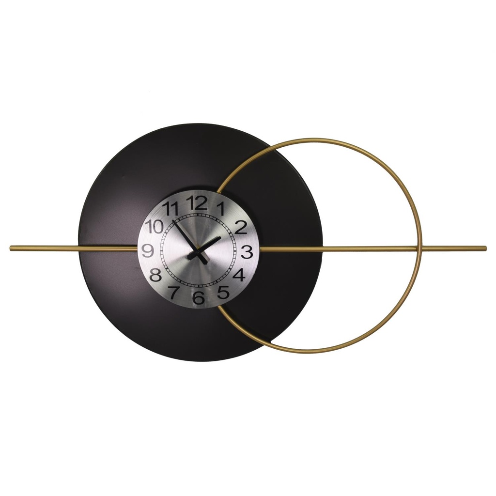 Orologio Metallo Nero Oro 86,4x6,4x45,1 cm