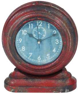 Orologio Mini Legno Rosso - 12,5 x 6 cm - Design Elegante