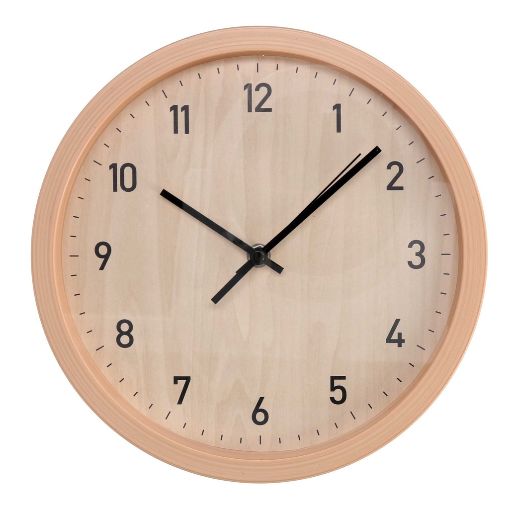 Orologio in Plastica Effetto Legno Naturale Tondo ø25,7h4,2