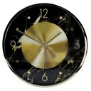 Orologio in Plastica Effetto Marmo Oro e Nero Tondo Ø30,5 cm