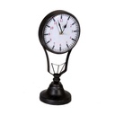 Orologio da tavolo in metallo nero con lampadina, cm 24x15h48
