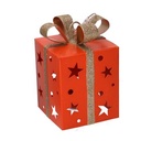 Pacco Regalo Metallo Arancione 20x12h12 - Elegante e Resistente